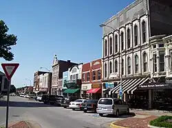 Shops along Fountain Square in Downtown Bowling Green