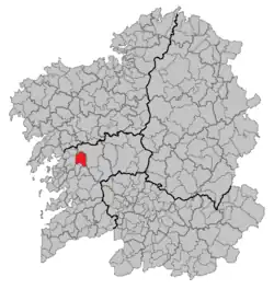 Situation of Cuntis within گالیسیا