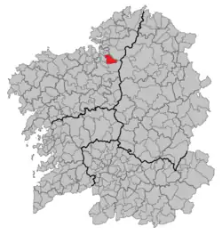 Location of Irixoa within گالیسیا