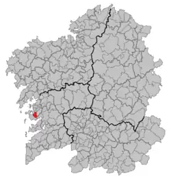 Situation of Meaño within گالیسیا