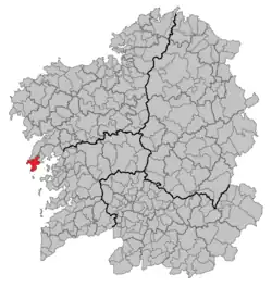 Situation of Ribeira within گالیسیا