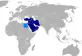 نقشه تقریبی غرب آسیا