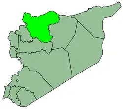استان حلب در نقشهٔ سوریه