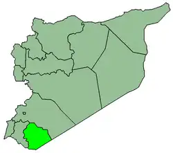 استان سویدا در نقشهٔ سوریه