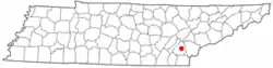 Location of Athens, Tennessee