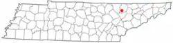 Location of Caryville, Tennessee