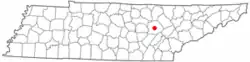 Location of Crossville, Tennessee
