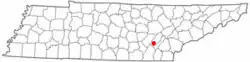 Location of Dayton, Tennessee