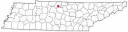 Location of Gallatin, Tennessee