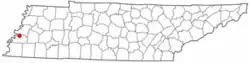 Location of Garland, Tennessee