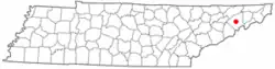 Location of Greeneville, Tennessee