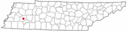 Location of Jackson, Tennessee