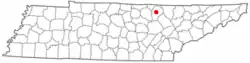 Location of Jamestown, Tennessee