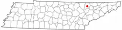 Location of La Follette, Tennessee