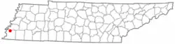 Location of Millington, Tennessee