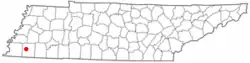 Location of Oakland, Tennessee