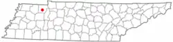 Location of Paris, Tennessee