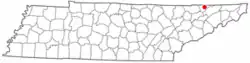 Location of Sneedville, Tennessee