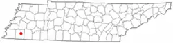 Location of Somerville, Tennessee