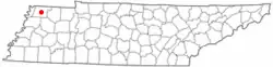 Location of Troy, Tennessee