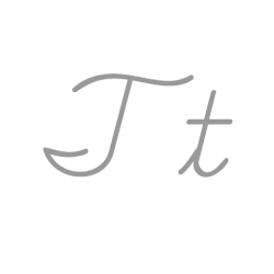Writing cursive forms of T