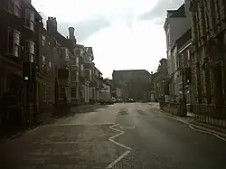 Looking from Bridge Street towards the High Street and the John Smith's brewery.