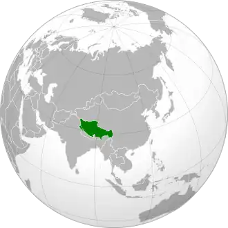 گستره سرزمینی تبت در سال ۱۹۴۲