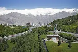 Mount Tochal seen from Modarres Expressway