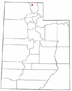 Location of Amalga, Utah