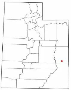 Location of Moab within Utah