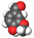 Spacefill model of a vanillin minor tautomer