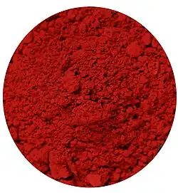 رنگدانه سرخ، ساخته‌شده از سولفور سیماب. این رنگدانه‌ای بود که در نقاشی‌های دیواری Pompeii به کار رفته و برای شروع رنگ‌آمیزی lacquerware از سلسله سونگ استفاده شده است.