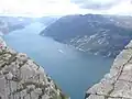 نمایی از Preikestolen, Lysefjorden below