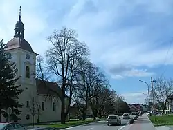 Main street and the Saint Lawrence Church