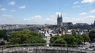 View of the city and the Saint-Maurice Cathedral from the castle