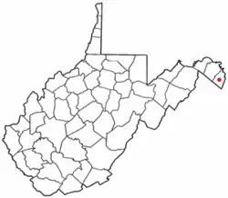 Location of Charles Town in West Virginia