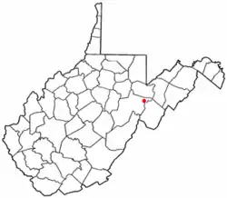 Location of Harman, West Virginia