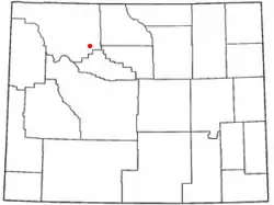 Location of Meeteetse, Wyoming