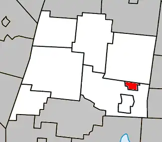 Location within La Haute-Yamaska Regional County Municipality.