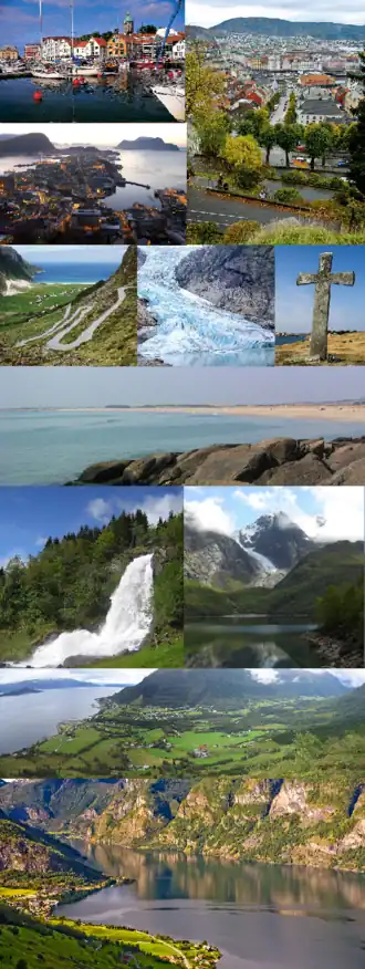 استاوانگر، برگن، السوند، Selje، Briksdalsbreen، Kvitsøy، Hå، Steinsdalsfossen، Folgefonna، اورستا، Aurland