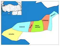 شهرستانهای استان یالوا